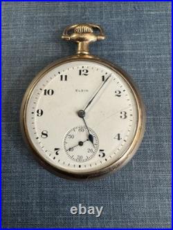 1910 Elgin Grade 291 16S 7J Fancy Gold Filled Case Pocket Watch Runs