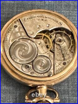 1910 Elgin Grade 291 16S 7J Fancy Gold Filled Case Pocket Watch Runs