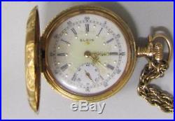 1910, Elgin, Illinois, 14 Kt. Gold Ladies Pocket Watch, 15 Jewels-Hunter`s Case