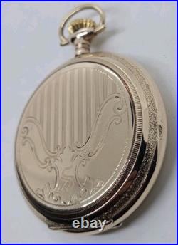 1911 HAMILTON Ornate Gold G. F. Gents 17J Full Hunter Pocket Watch, Super Clean