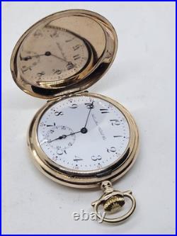 1911 HAMILTON Ornate Gold G. F. Gents 17J Full Hunter Pocket Watch, Super Clean