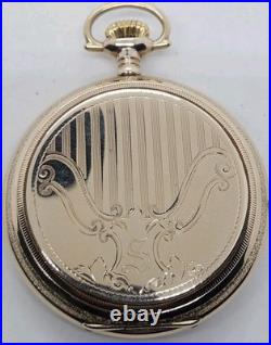 1911 HAMILTON Ornate Gold G. F. Gents 17J Full Hunter Pocket Watch, Super Clean