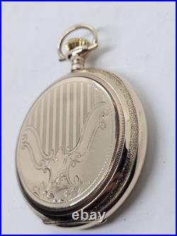 1911 HAMILTON Ornate Gold G. F. Gents 17J Full Hunter Pocket Watch, Super Clean