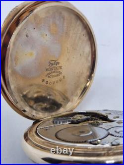 1911 HAMILTON Ornate Gold G. F. Gents 17J Full Hunter Pocket Watch, Super Clean