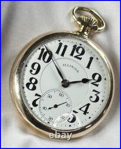 1911 Illinois Sangamo 16s 21j Mod 5 RG Pocket Watch Illinois Dial Dueber GF Case