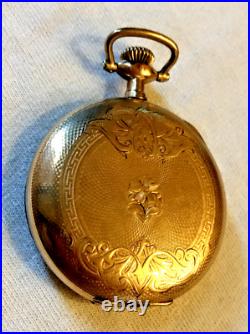 1911 Illinois pocket watch 17 jewels gold plated runs excellent cond 2328152