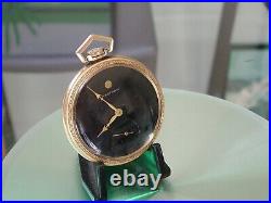 1911 Running WALTHAM Black Dial 10k GF Case ELGIN 7j Movement Grade 303 Size 12