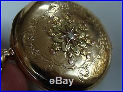 1912 -16s Elgin 4 Tone 14k Solid Gold Hunter Case Pocket Watch & Elgin Wood Case