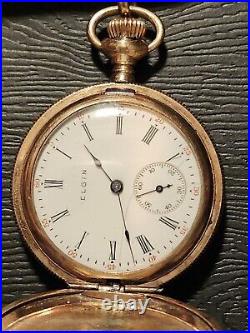 1912 Elgin 15 Jewel G 377, Gold Filled Hunting Case Pocket Watch Runs Well