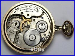 1912 Hamilton 975 16s 17j Lever-Set Pocket Watch with Gold Filled Case Runs