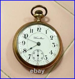 1912 Hamilton Pocket Watch Stand 17 Jewels #944077 Philadelphia Case Gold Filled