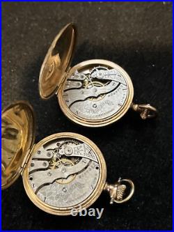 1912 Hampden Molly Stark Deuber GF Case Pocket Watch 3/0s 7j Lot of 2