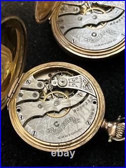 1912 Hampden Molly Stark Deuber GF Case Pocket Watch 3/0s 7j Lot of 2