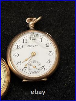 1912 Hampden Molly Stark Deuber GF Case Pocket Watch 3/0s 7j Lot of 2