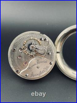 1912 Illinois Bunn Special Pocket Watch 18s, 21J, Display Back Swing out Case