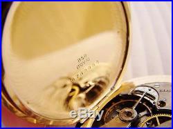 1913 ELGIN Pocket Watch 15 Jewels in 14k Gold Filled ORNATE HUNTER Case 12s Runs