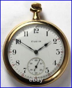 1913 Elgin Grade 313 16s 15j Pocket Watch with Gold-Filled Case Parts/Repair