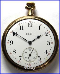 1913 Elgin Grade 313 16s 15j Pocket Watch with Gold-Filled Case Parts/Repair