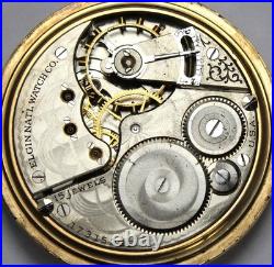 1913 Elgin Grade 313 16s 15j Pocket Watch with Gold-Filled Case Parts/Repair