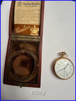 1913 HAMILTON OPEN FACE POCKET WATCH, Grade #914 in ORIGINAL Case