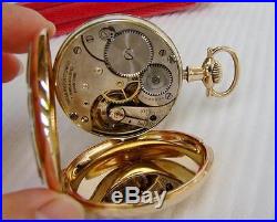 1913 OMEGA Pocket Watch MINT DIAL in 14K Gold Filled LIFT OUT CASE 16s Runs