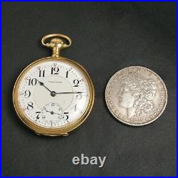 1913 Waltham 645 16S 21J Solid 14K Gold Railroad Pocket Watch Panther Face Case
