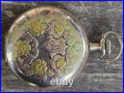 1914, Illinois Size 12, Full Hunter, Tri Color Pocket Watch. FREE SHIPPING