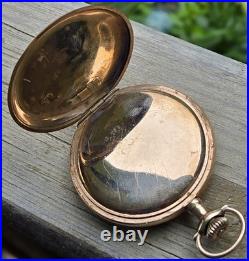 1914, Illinois Size 12, Full Hunter, Tri Color Pocket Watch. FREE SHIPPING