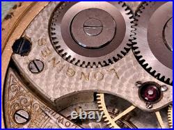 1914 Longines 16 Jewel Pocket Watch Gold Filled Case