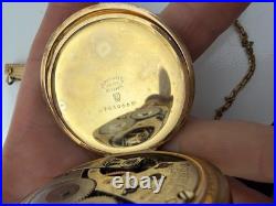1914 Waltham Grade 620 POCKET WATCH Gold Filled Hunter Case, chain, knife