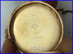 1914 Waltham Grade 620 POCKET WATCH Gold Filled Hunter Case, chain, knife