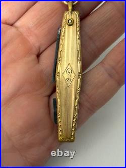 1914 Waltham Grade 620 POCKET WATCH Gold Filled Hunter Case, chain, knife