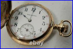 1915 Burlington Pocket Watch Gold Filled Hunting Case 17j Grade 37 Working