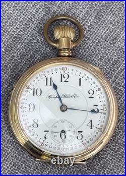 1915 Hampden Watch Co 23 Jewel 18s Railway Special Pocket Watch GF Ornate Case