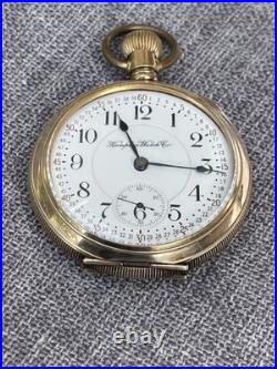 1915 Hampden Watch Co 23 Jewel 18s Railway Special Pocket Watch GF Ornate Case