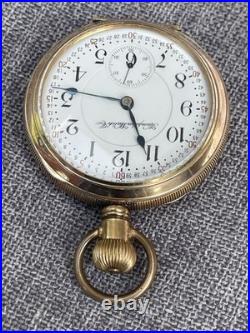 1915 Hampden Watch Co 23 Jewel 18s Railway Special Pocket Watch GF Ornate Case