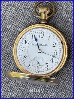 1915 Hampden Watch Co 23 Jewel 18s Railway Special Pocket Watch GF Ornate Case
