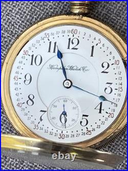1915 Hampden Watch Co 23 Jewel 18s Railway Special Pocket Watch GF Ornate Case