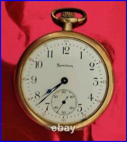 1916 HAMILTON 12S GRADE 910 SWING OUT 25 Year CASE 17 JEWELS Running Clean Mvmt
