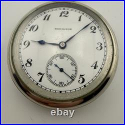 1916 Hamilton 974 Open Face Swint Out Case 12s 17j Pocket Watch Working