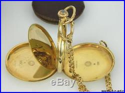 1916 ZENITH 18K Yellow Gold Hunter Case Pocket Watch with 18K Signed Fob Chain