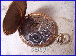 1917 Elgin 14K Solid Gold 12s 17 Jewel 344 Ornate Hunter Case Pocket Watch