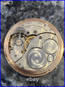 1917 Elgin 15 Jewel Gold Filled Case Pocket Watch Antique Working Perfectly