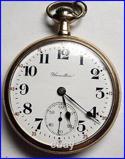 1917 Hamilton Grade 974 16s 17 Jewel Pocket Watch, Dueber 20 year case