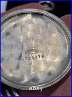 1917 Hampden Wm McKinley 16s 17j Pocket Watch Nickel Case Not Running