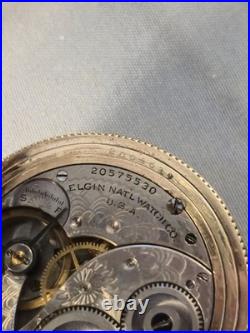 1918 Elgin Grade 301 12S Model 2 7J Double Hunter GF Case Pocket Watch