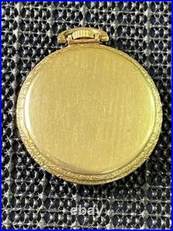 1918 Hampden Grade No. 306 Pocket Watch Ornate Gold Tone Case 12s 15j Runs
