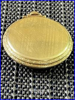 1918 Hampden Grade No. 306 Pocket Watch Ornate Gold Tone Case 12s 15j Runs