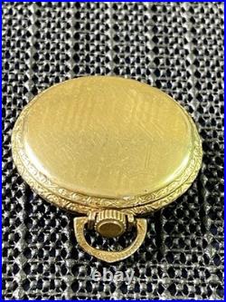 1918 Hampden Grade No. 306 Pocket Watch Ornate Gold Tone Case 12s 15j Runs