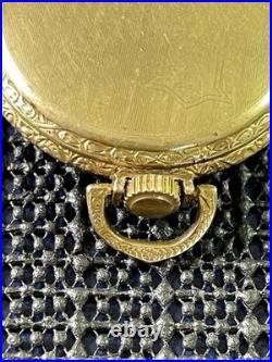 1918 Hampden Grade No. 306 Pocket Watch Ornate Gold Tone Case 12s 15j Runs